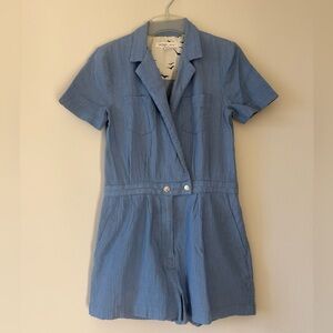 BCBG Powder Blue Short-Sleeve Romper Sz 2 XS